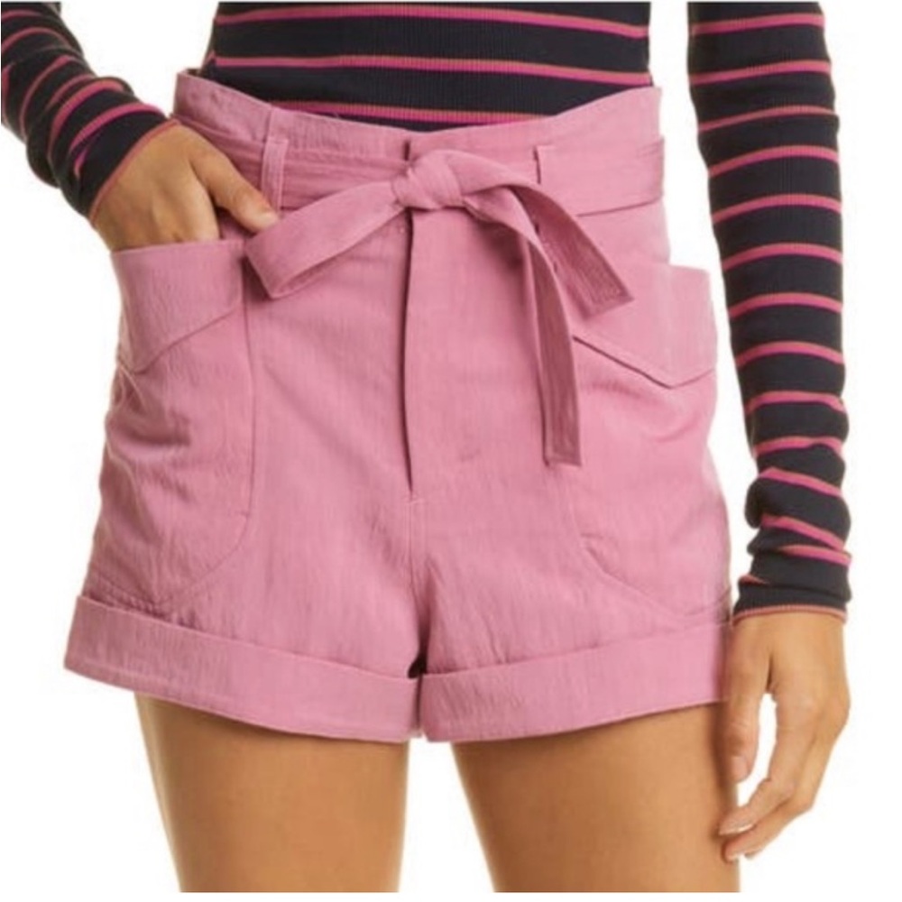 rag & bone Trail Tie Waist Shorts in Blush Pink